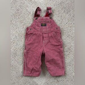 OshKosh B'gosh Red & White Striped Kids Overalls